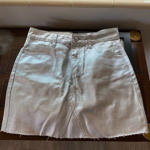 Metallic silver skirt